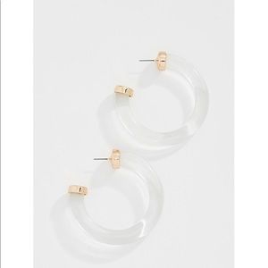 🆕 Clear Resin Hoop Earrings, Lucite Hoop Earings